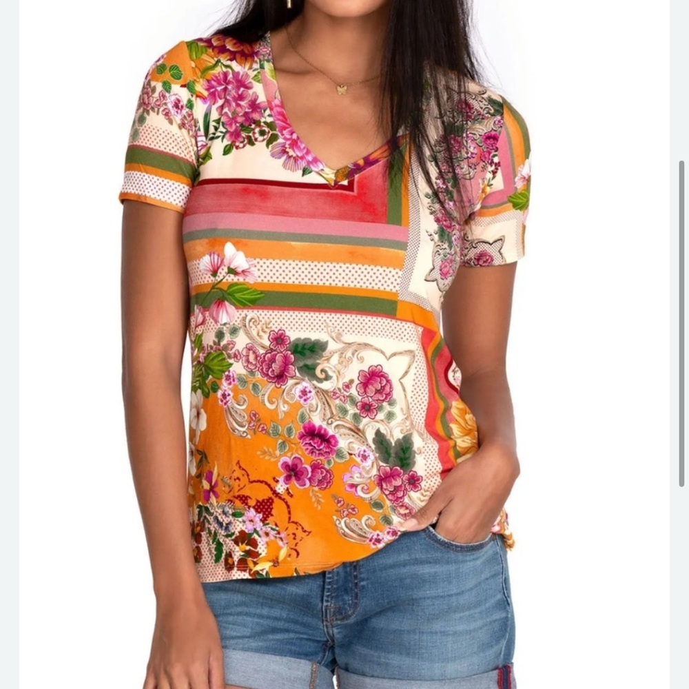 Johnny Was V-Neck Tee